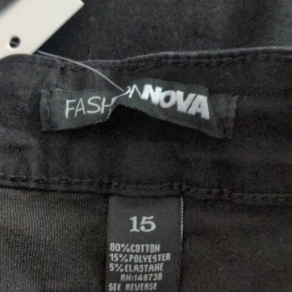 Fashion Nova Distracted High Rise Jeans in Black size 15 - Picture 6 of 7